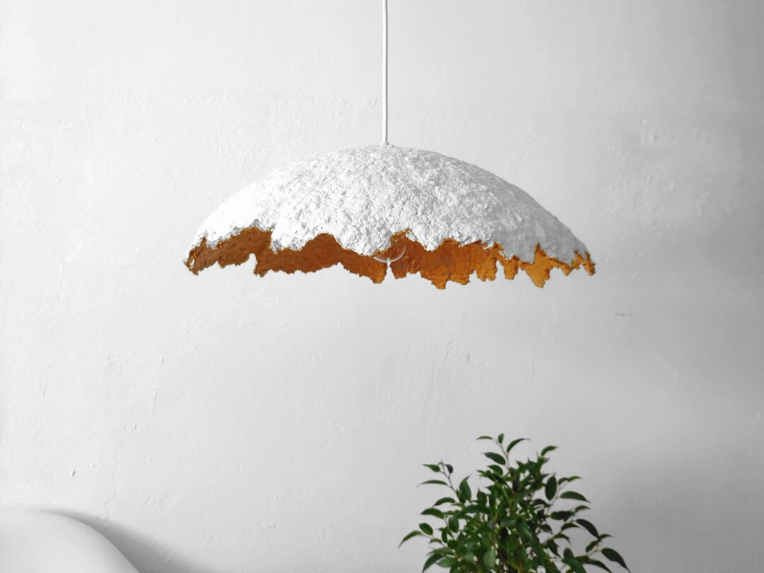 Paper Lamp Shade Modern Pendant Lighting Lampshade Ceiling Paper Mache Ceiling Light Shade Loft L... | Etsy (US)