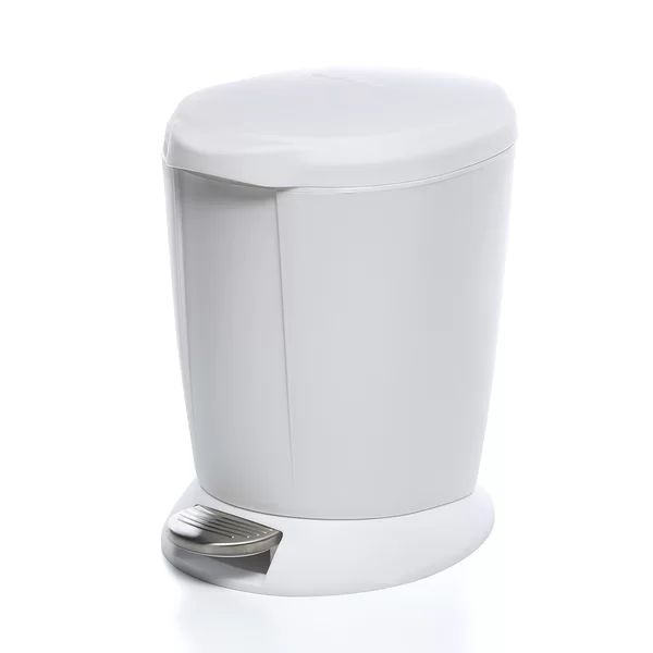 Simplehuman 6 Liter / 1.6 Gallon Small Round Bathroom Step Trash Can, Plastic | Wayfair North America