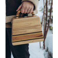 Handmade Wooden Trapezoid Bag Exclusive Wood Crossbody Handbag | Etsy (US)