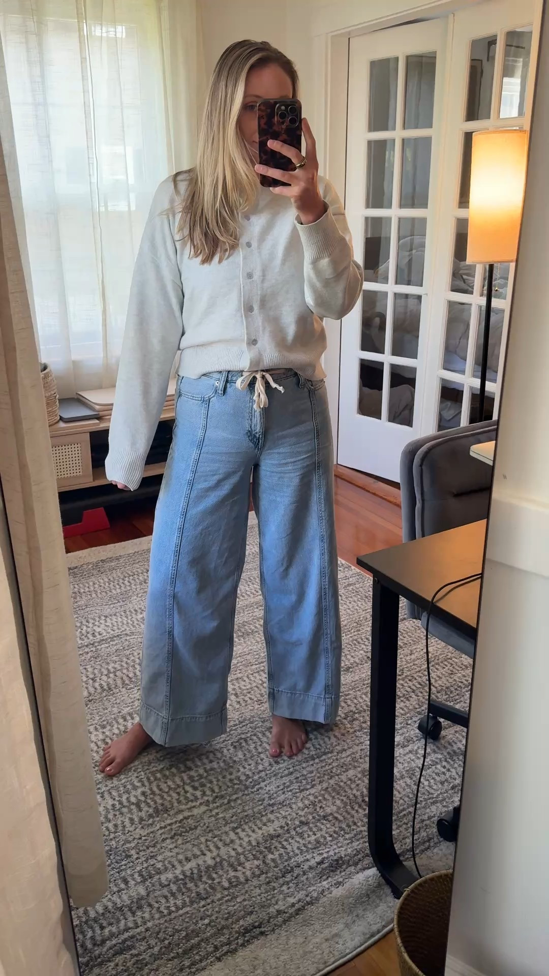 New WFH uniform #gap #baggyjeans #cardigan #wfh