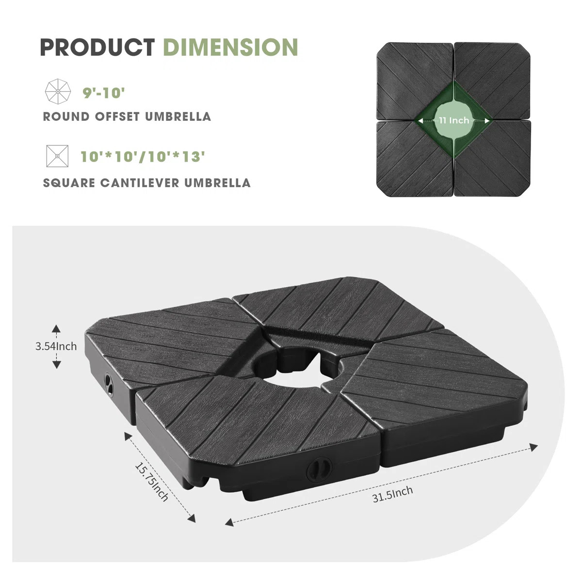 Arlmont & Co. Learoy Heavy-Duty Patio Umbrella Base Plastic Free Standing Umbrella Base & Reviews... | Wayfair North America