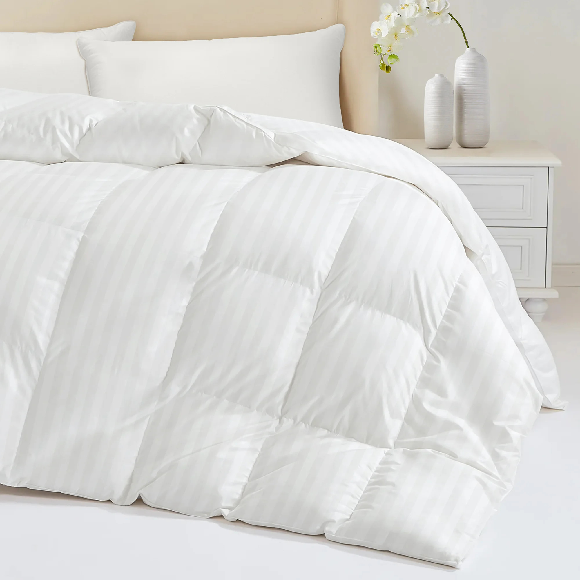 RDS Certified Down Feather Comforter, Organic Breathable Duvet Insert with 4 Corner Ties | Wayfair North America