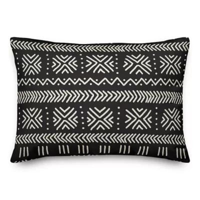 Designs Direct Mudcloth Oblong Outdoor Throw Pillow in Black | Bed Bath & Beyond | Bed Bath & Beyond