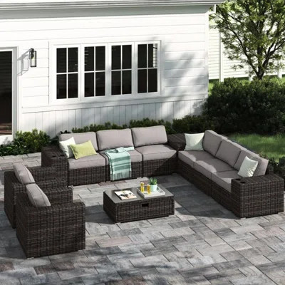 8 - Person Outdoor Seating Group, 12 Piece With Cushions, For Patio And Deck Gatherings, Comfortable Stylish Design Conversation In , Entertaining On | Wayfair North America