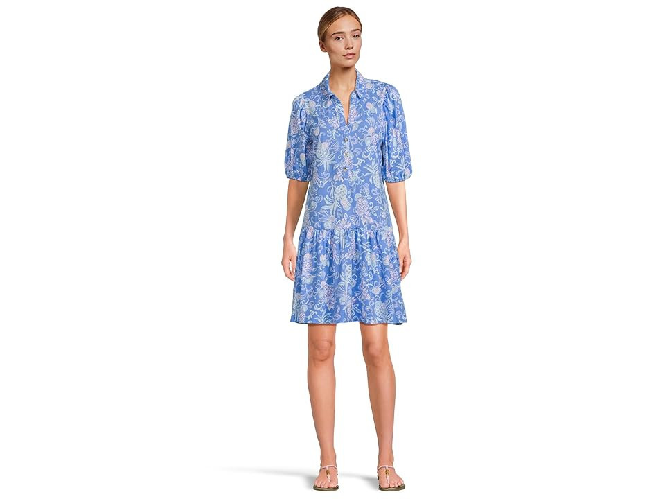 Lilly Pulitzer Bingley Dress Women's Dress Sunwashed Blue Citrus Crush : XS, Cotton | Zappos