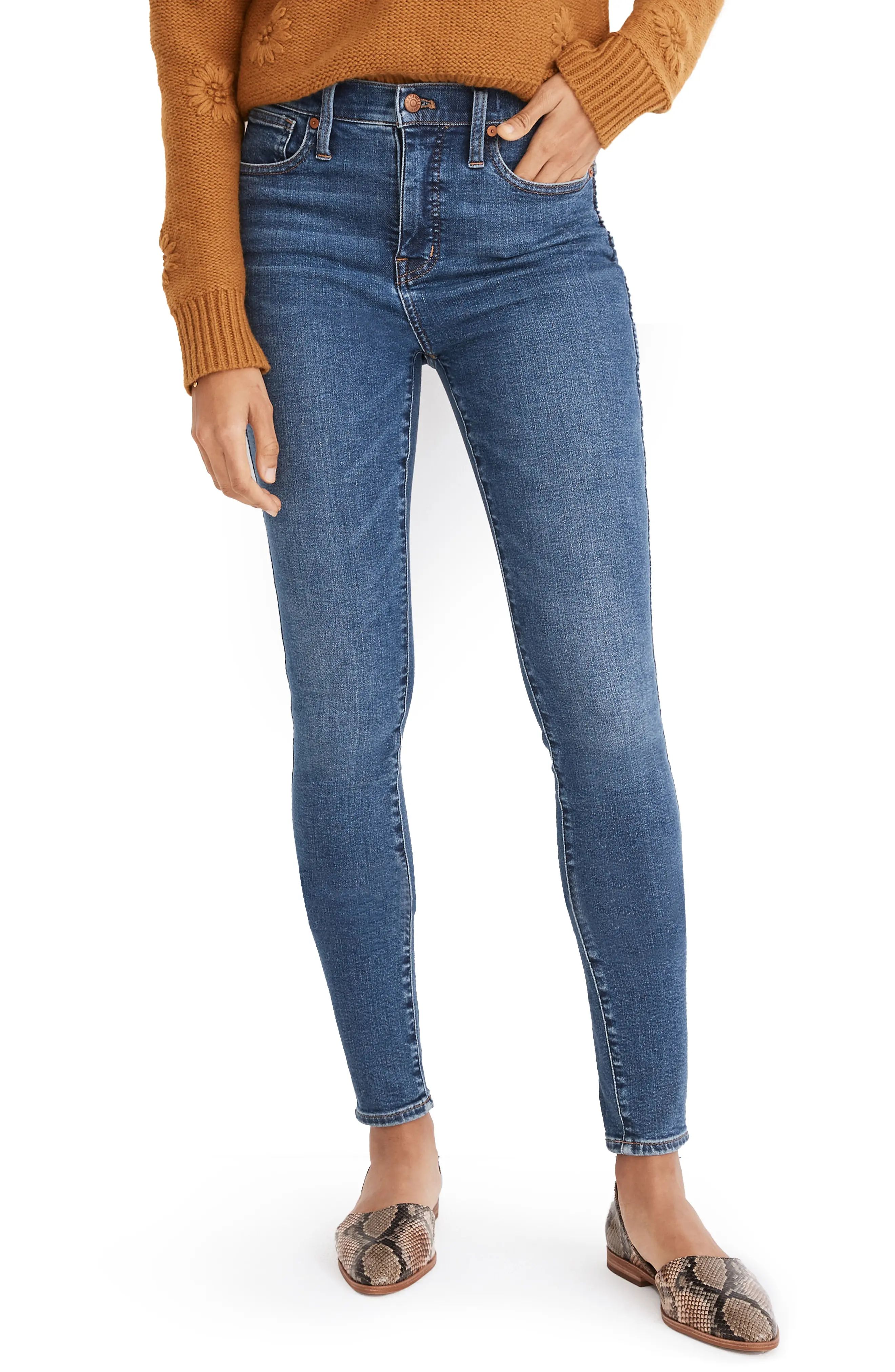 Women's Madewell 10-Inch High Waist Skinny Jeans, Size 32 - Blue | Nordstrom