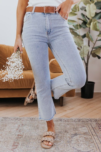 High Waisted Faded Light Wash Straight Leg Jeans | Magnolia Boutique