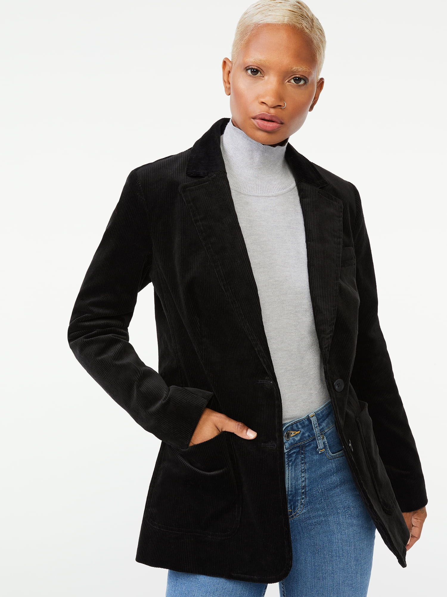 Free Assembly Women's Patch Pocket Blazer | Walmart (US)