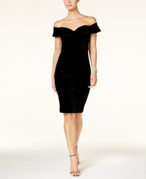 Bardot Off-The-Shoulder Velvet Sheath Dress | Macys (US)