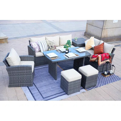 Abhinav Rattan 8 - Person Seating Group with Cushions | Wayfair North America