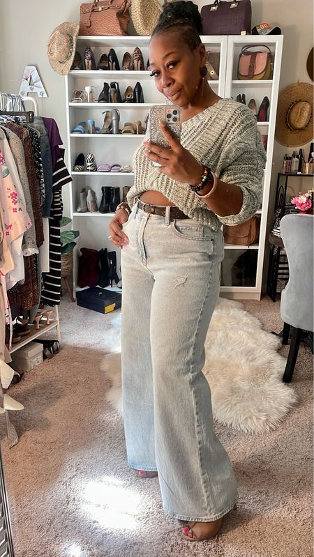These Old Navy sky high flare jeans are currently out of stock. I linked similar options, all on sale! I’m wearing a size 12 but should’ve sized down for a better fit. #flarejeans #widelegjeans

#LTKsalealert #LTKstyletip #LTKover40