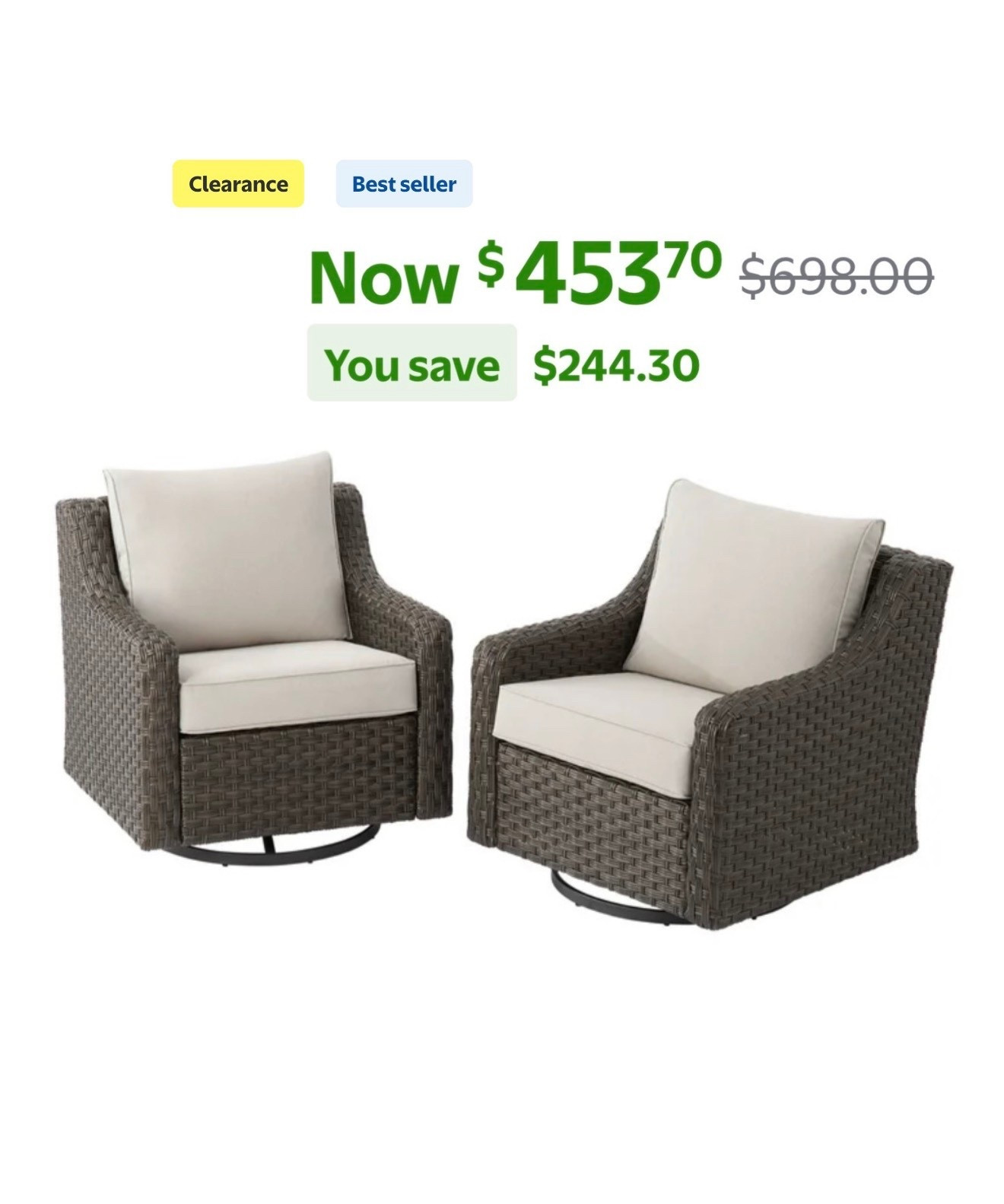 Now’s the time to grab new patio furniture. Off season scores at Walmart 

#LTKSaleAlert