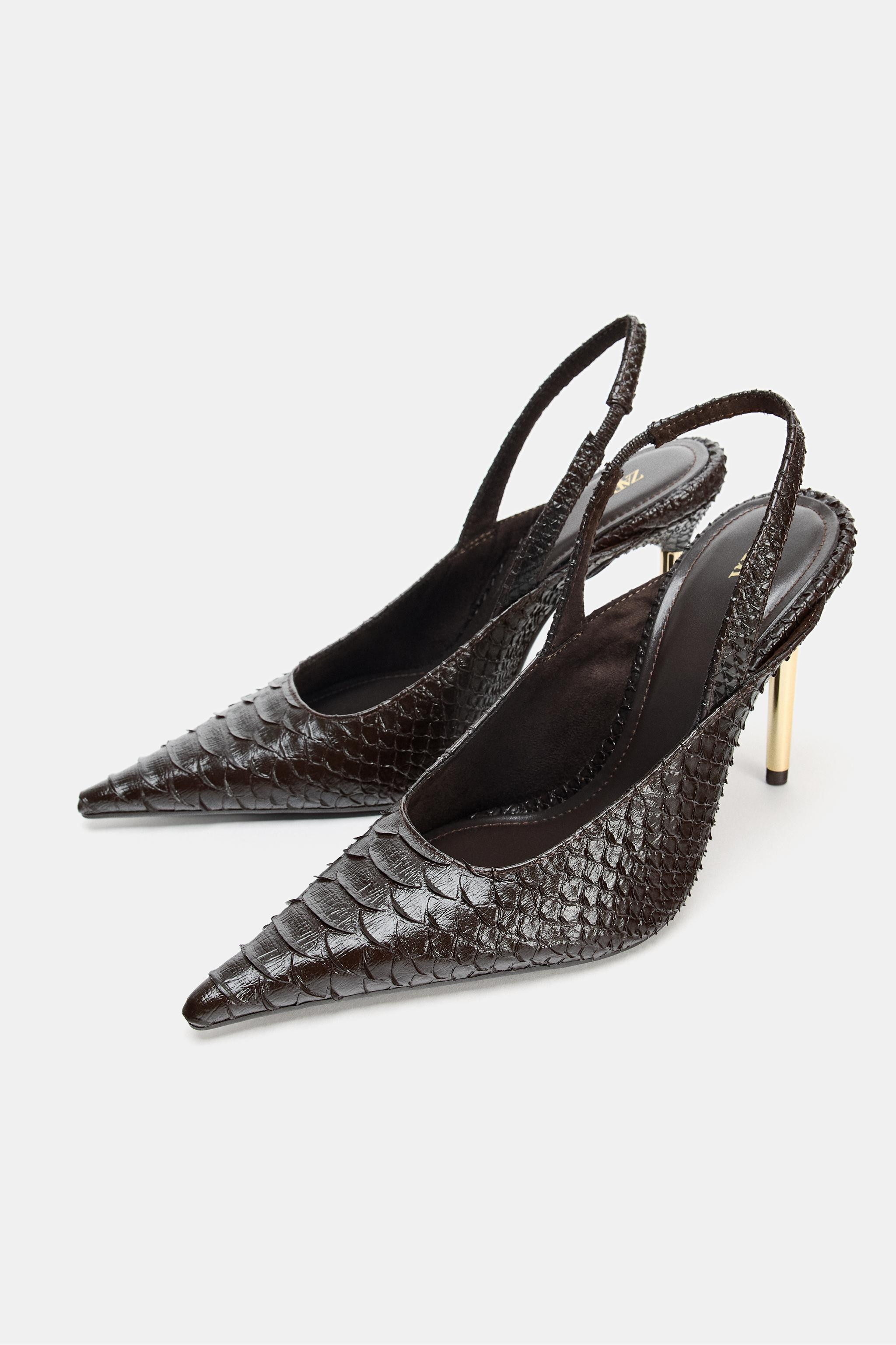 EMBOSSED SLINGBACK SHOES | Zara UK