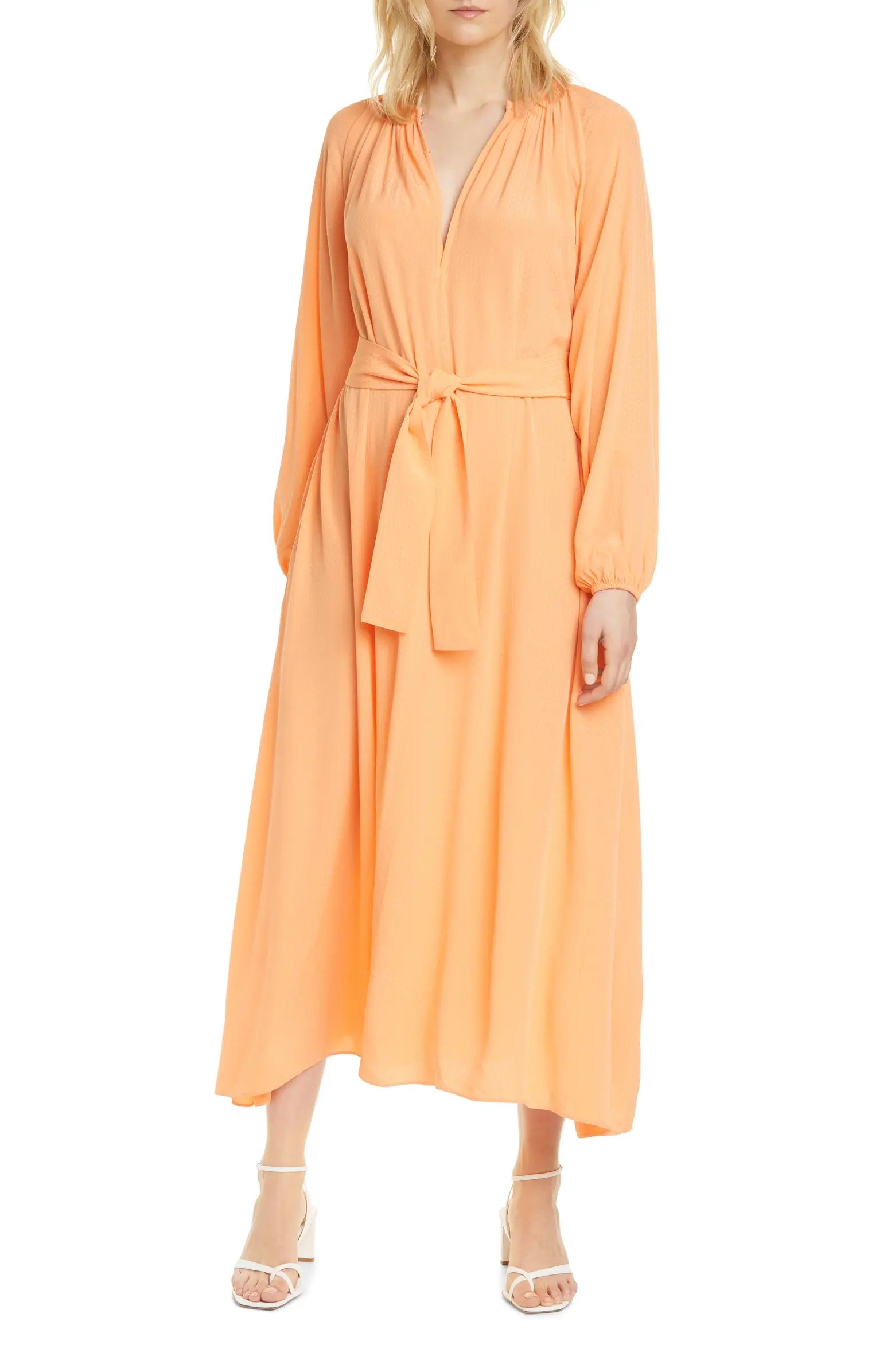 Kaia Dobby Long Sleeve Midi Dress | Nordstrom