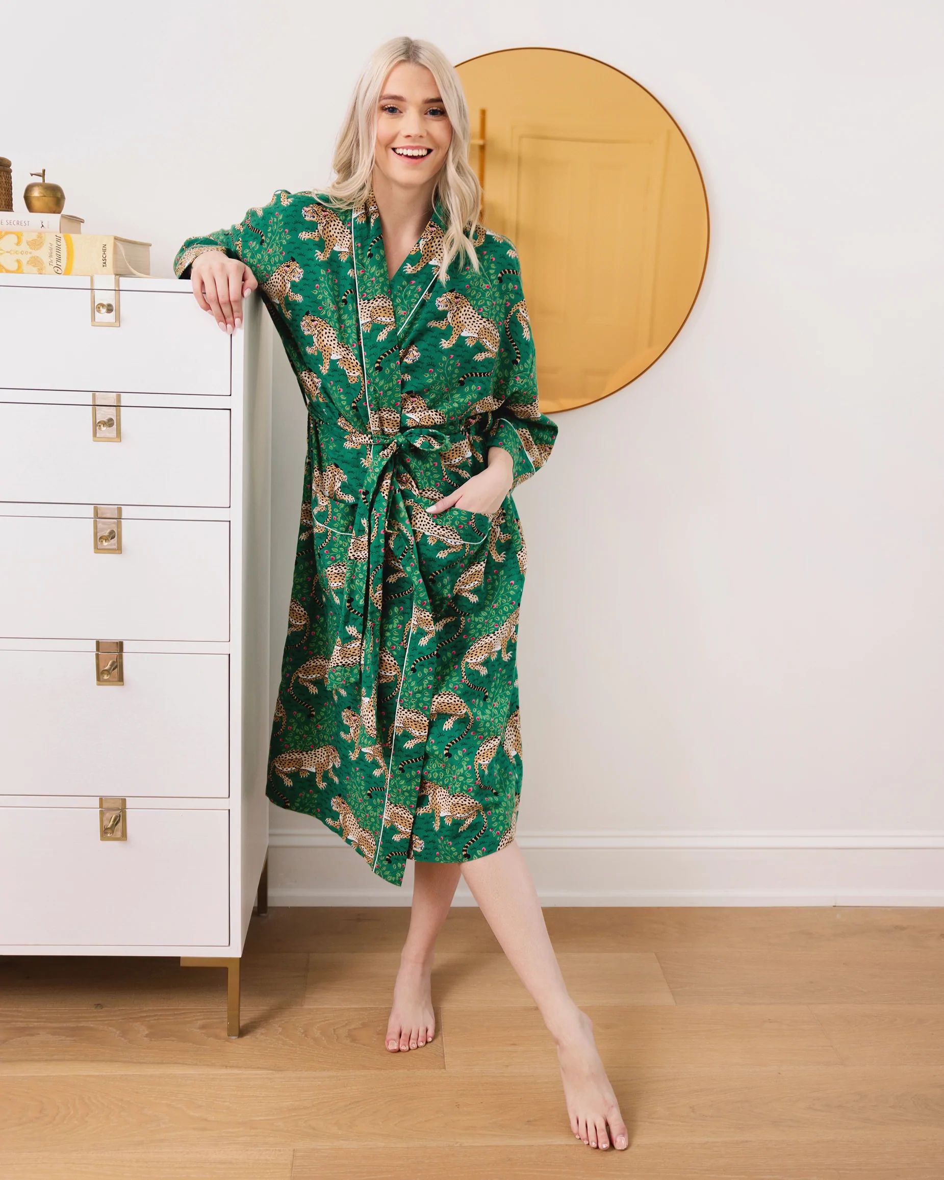 Bagheera Flannel All Gender Robe Forest | Printfresh