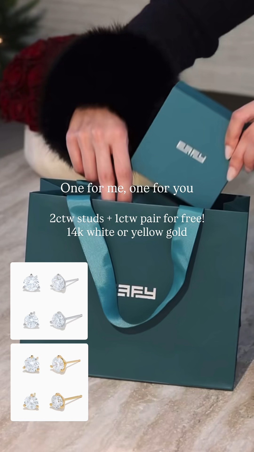 Only $1295! Buy one get one! Buy a 2ctw pair of lab diamond studs and get a 1ctw pair for free! Great for mother daughter holiday gifts or get one for yourself and give one as a gift. Or double piercings!

Christmas gift guide
Earrings
Lab grown diamonds
Fine jewelry
Deals bogo

#LTKSaleAlert #LTKCyberWeek #LTKGiftGuide