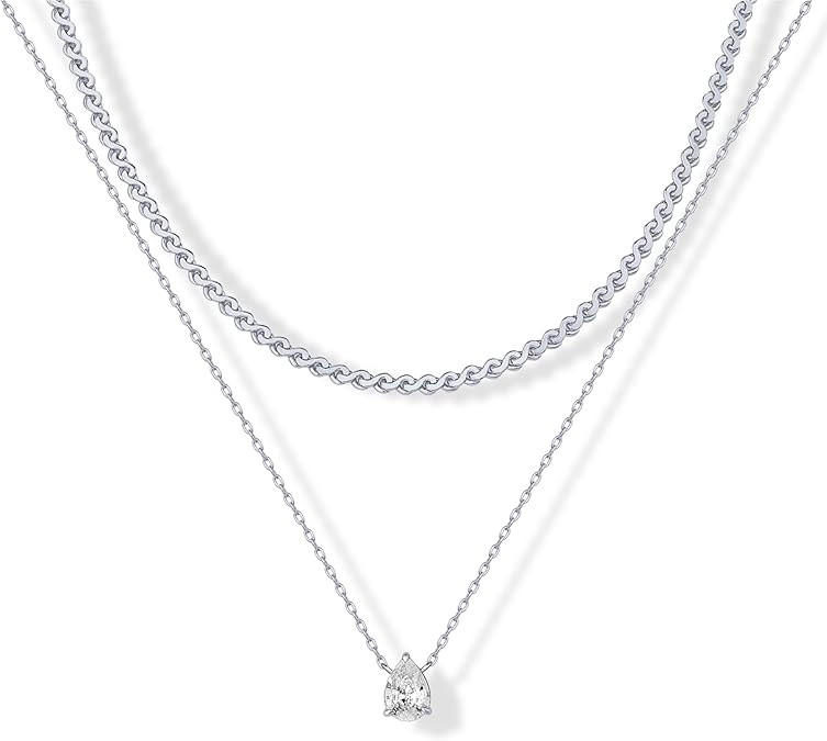 PAVOI 14K Gold Plated Twisted Singapore Chain Layering Choker with Round Solitaire and Serpentine... | Amazon (US)