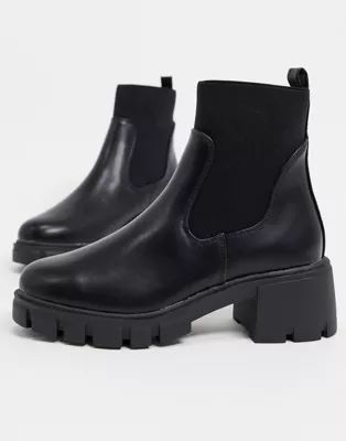 ASOS DESIGN Robbie chunky chelsea boots in black | ASOS (Global)