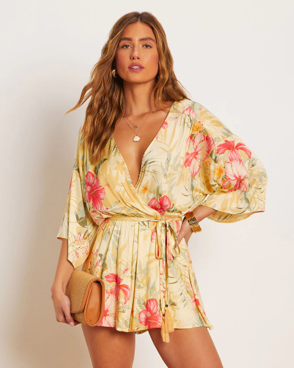 Jaime Tie Waist Kimono Romper | VICI
