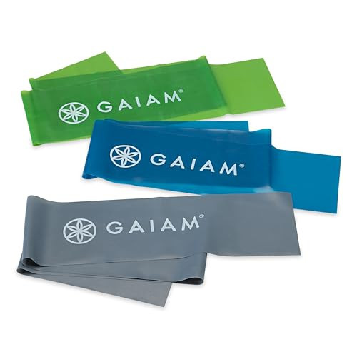 Gaiam Restore Strength and Flexibility Resistance Band Kit Set - 3 Levels of Resistance - Strength Training Workout Bands for Stretching Muscles - Versatile Exercise Tool - Light, Medium, and Heavy | Amazon (US)