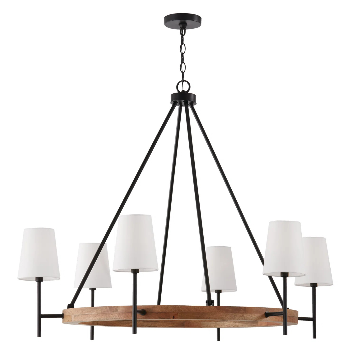 Jonah 6 - Light Dimmable Wagon Wheel Chandelier | Wayfair North America