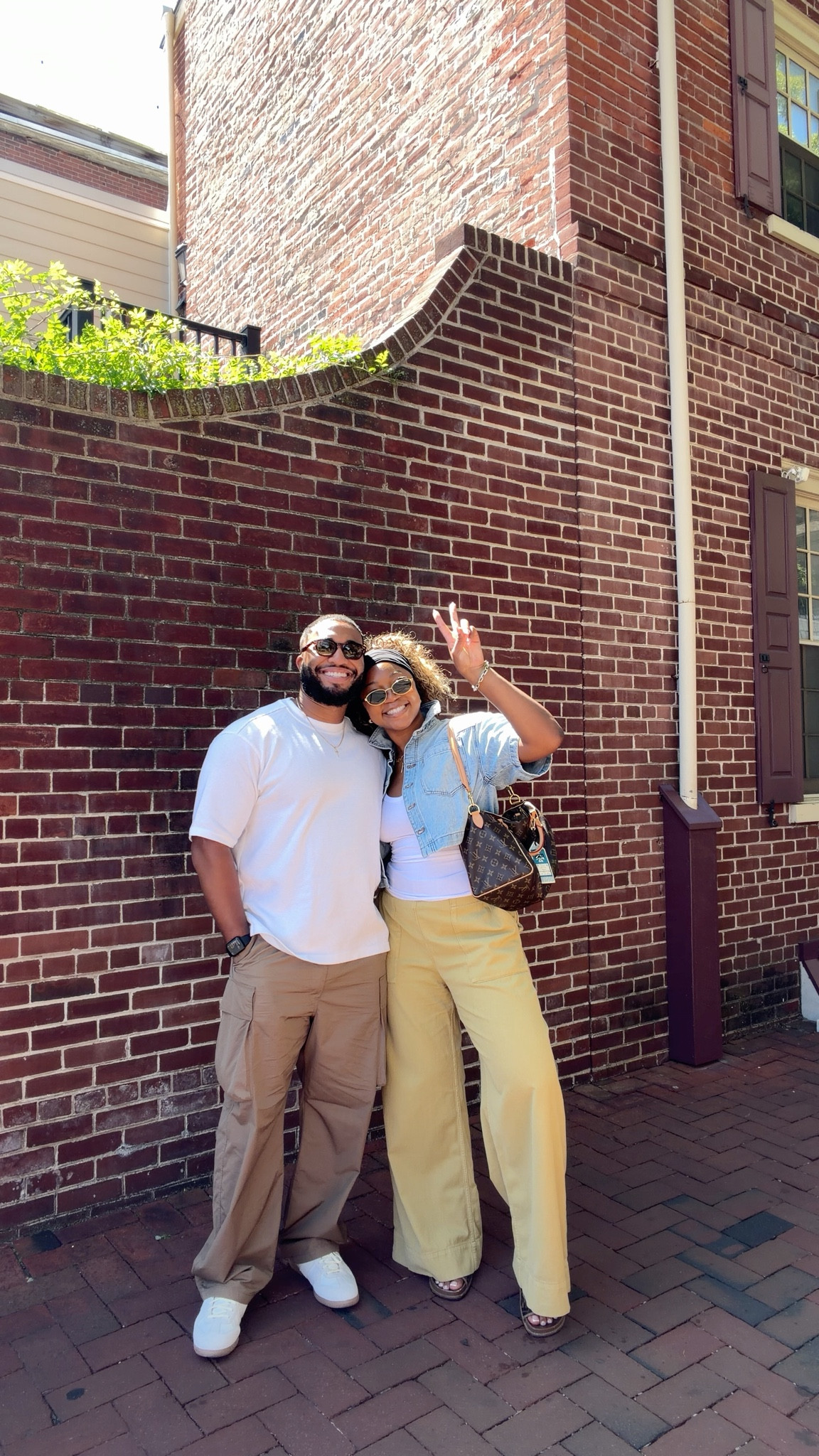Me and the mans ootd for our little walks. Medium top small tank xl pants. I love Cree’s pants!! He wears XL pants  