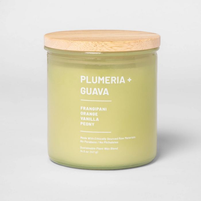 14.5oz Lidded Glass Jar 3-Wick Wellness Candle Plumeria & Guava - Project 62™ | Target