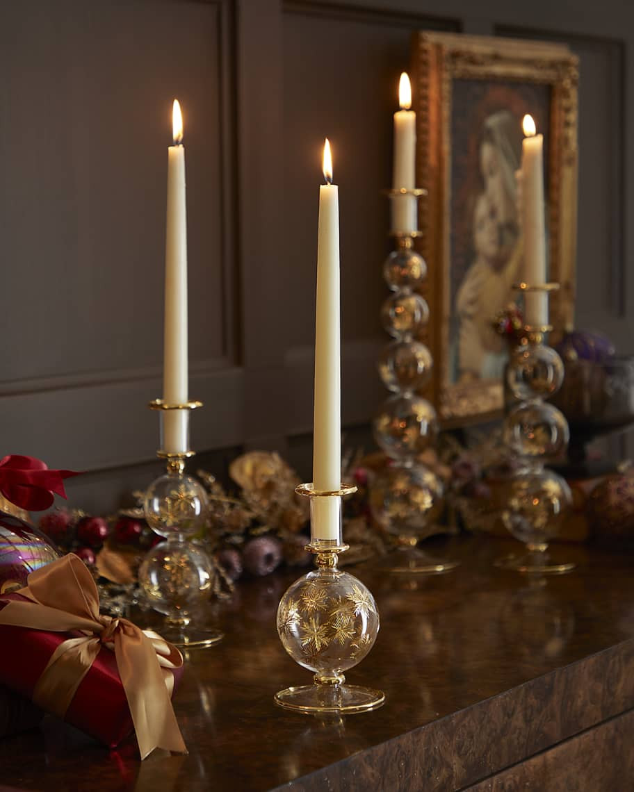 Neiman Marcus Gold Cut Candle Holder, 6" | Neiman Marcus