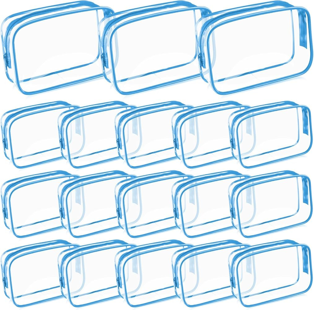Saintrygo 18 Pack Clear Makeup Bags 7 x 5 PVC Cosmetic Bag Plastic Zippered Pouches Portable Toil... | Amazon (US)