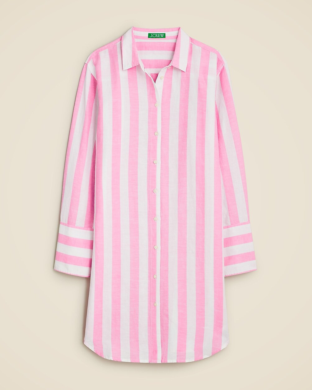 Linen-cotton blend beach shirt in stripe | J. Crew US