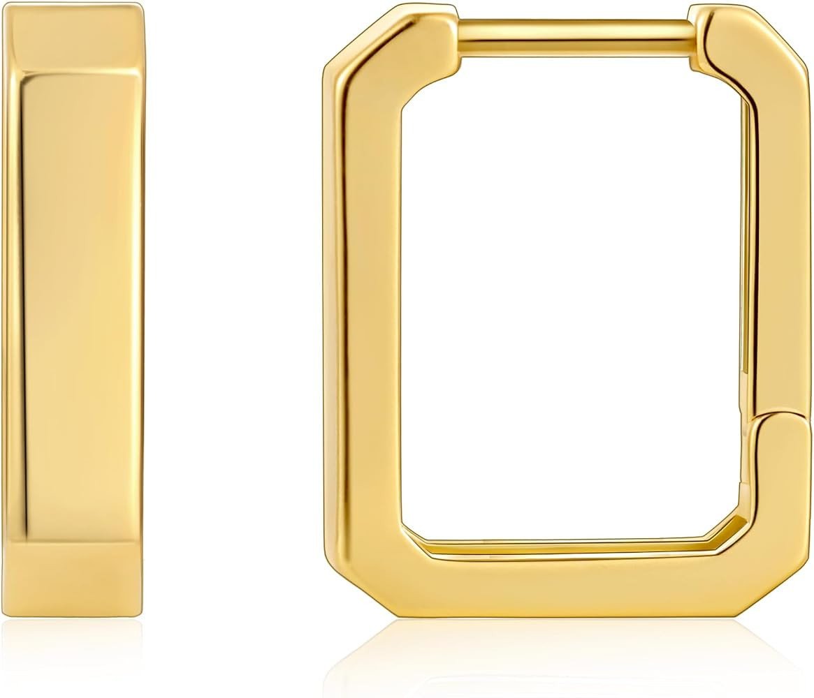 Gacimy Gold Huggie Hoop Earrings for Women 14k Gold Plated, Small Hoop Earrings for Women, 1/2 In... | Amazon (US)