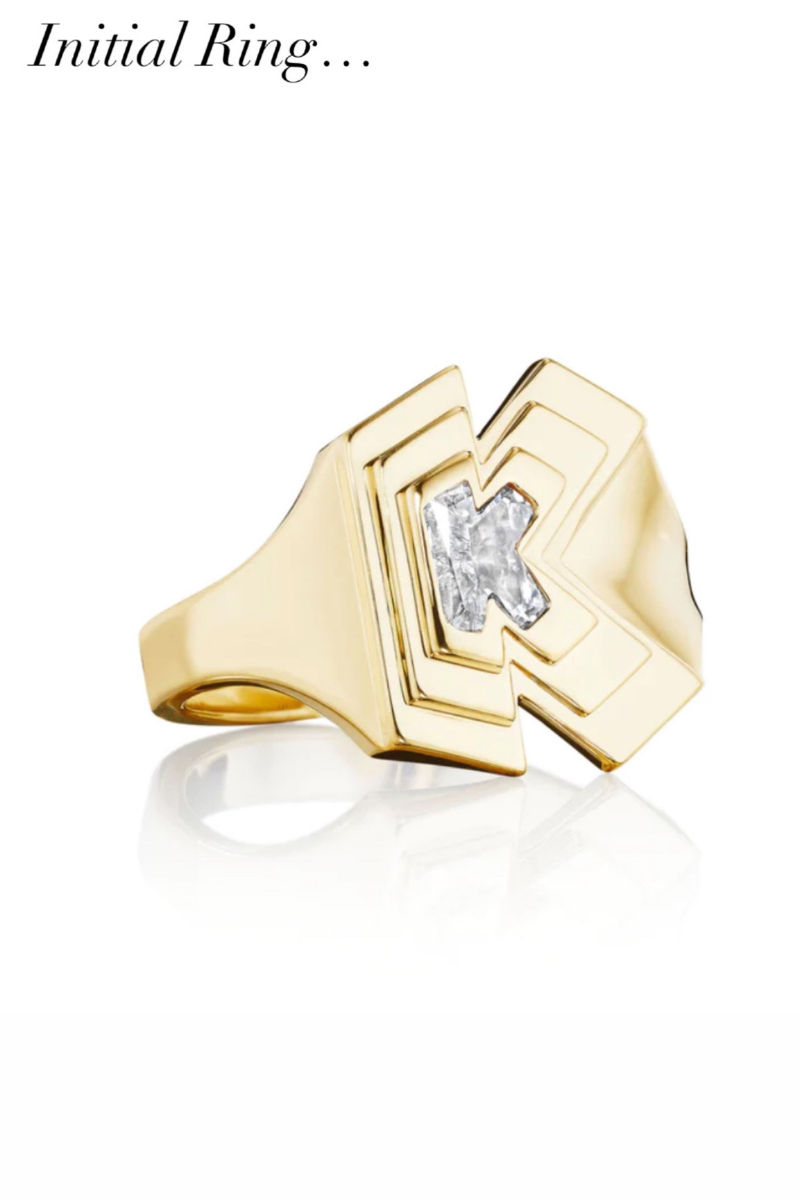 This personalized initial statement ring just got added to my wish list! Yes, that is in diamonds too.  Maybe for Valentine’s Day?

#InitialJewelry #GoldJewelry #StatementRing #PersonalizedJewelry #NameJewelry #PersonalizedGifts