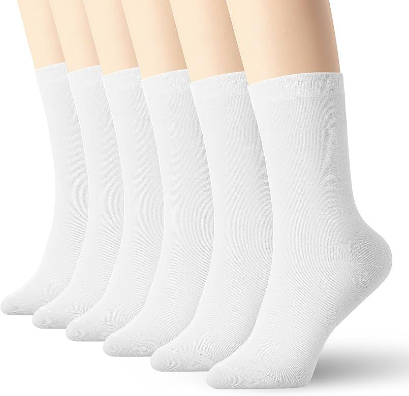 K-LORRA Women Men Casual Cotton Socks Black White Grey 6 Pack | Amazon (US)
