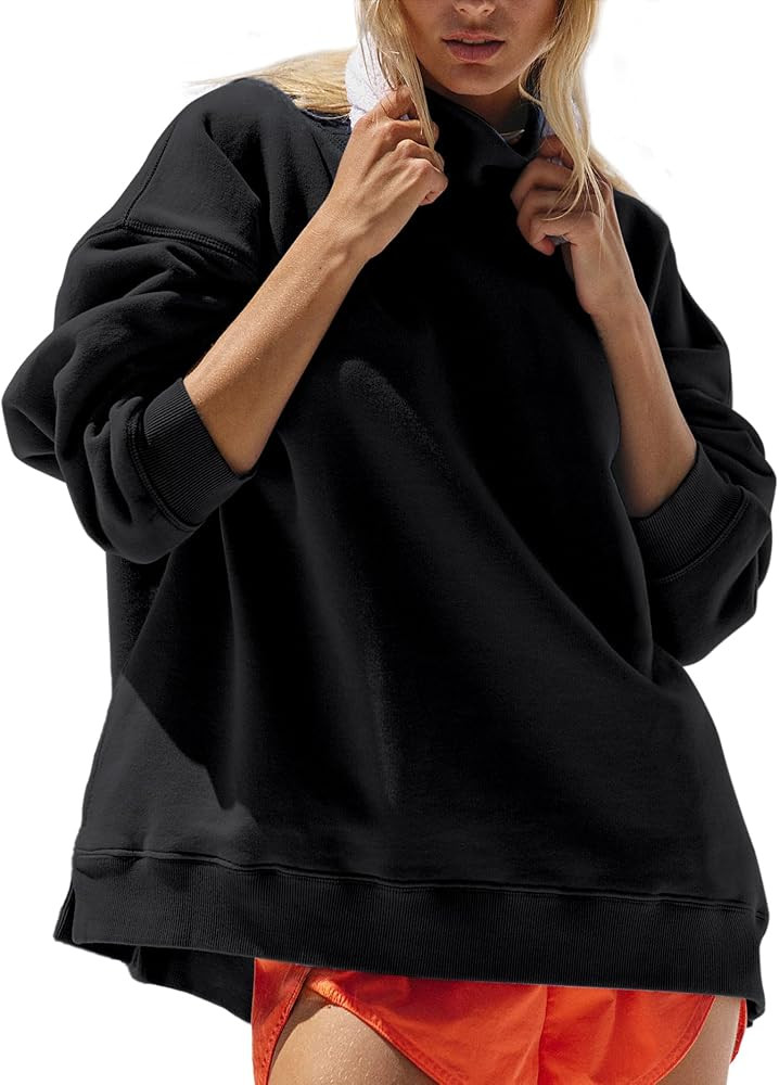 Hixiaohe Womens Mock Neck Sweatshirt Oversized Pullover Long Sleeve Tops Trendy Turtleneck Athlet... | Amazon (US)
