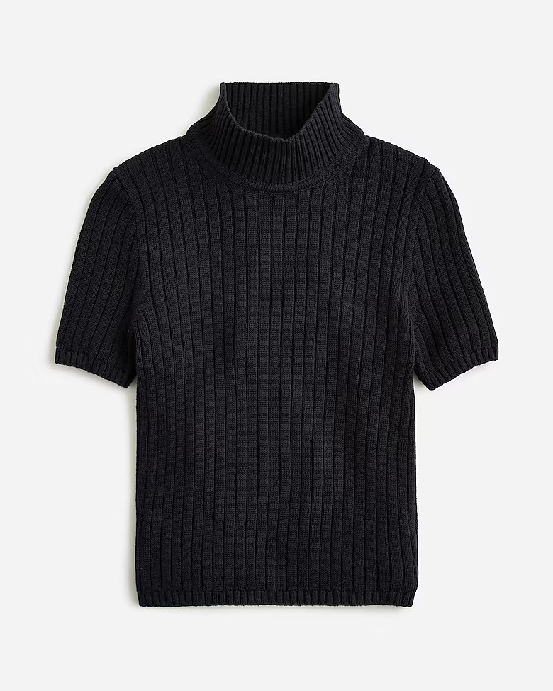 Cotton-blend short-sleeve turtleneck sweater | J. Crew US