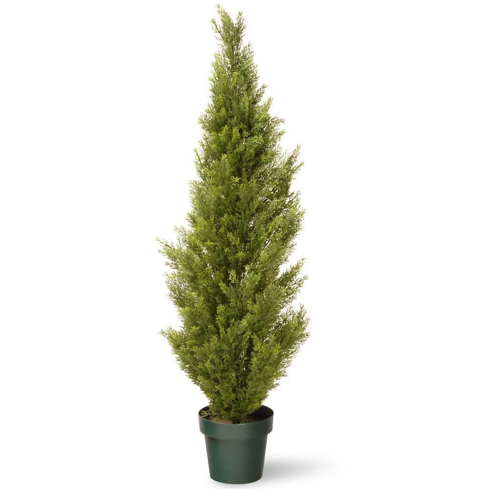 National Tree Company 48 in. Artificial Arborvitae Tree in Dark Green Round Growers Pot-LMC4-700-... | The Home Depot