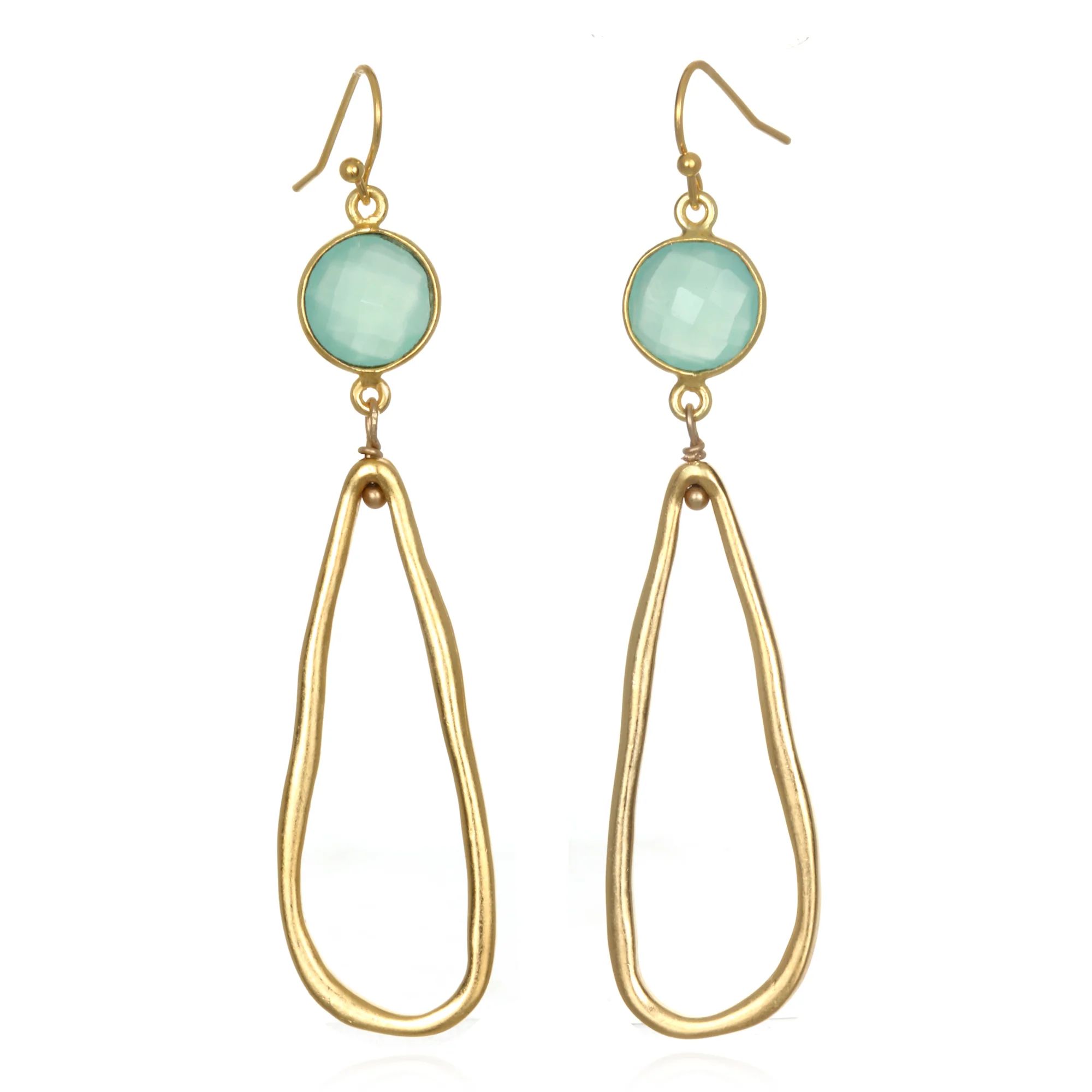 Mint Gem Drop Earrings | Sequin