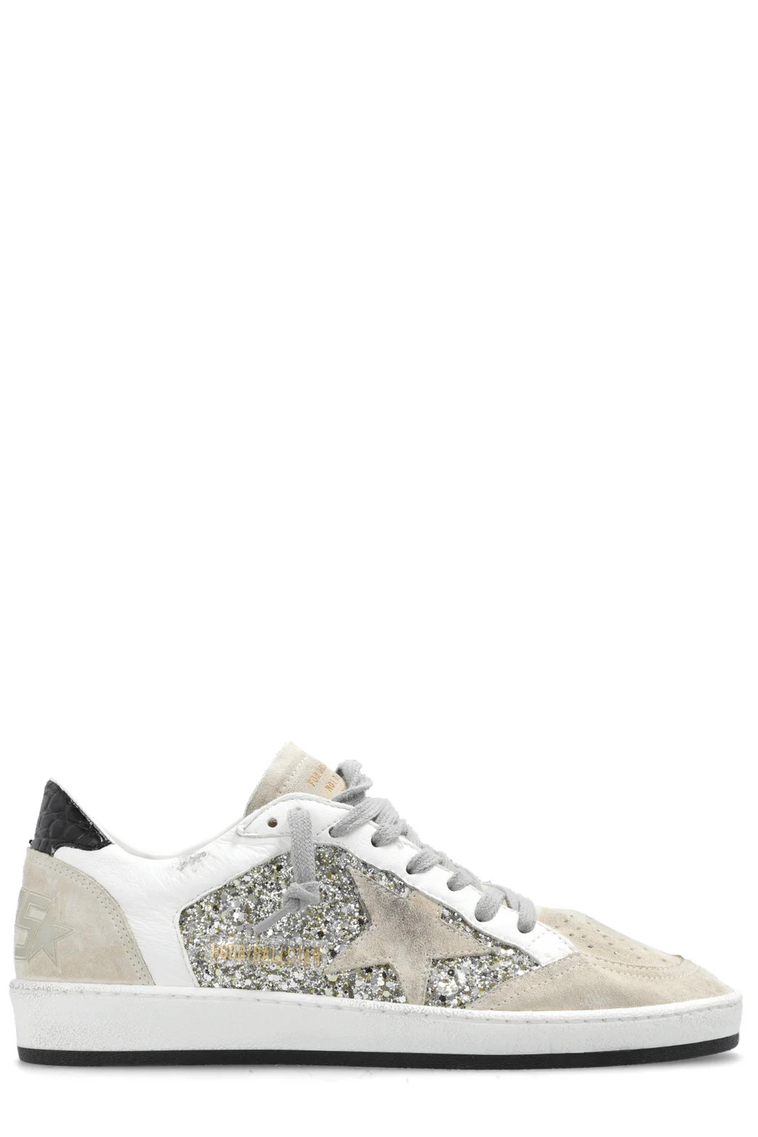 Golden Goose Deluxe Brand Super-Star Glittered Lace-Up Sneakers | Cettire Global