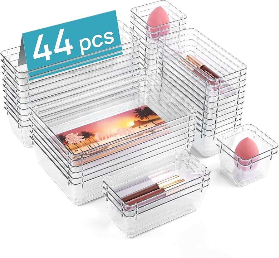 Vtopmart 44er Set Schubladen Organizer, 4 Gr\u00f6\u00dfen f\u00fcr Makeup, Bad, B\u00fcro | Amazon (DE)