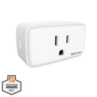 Defiant 15 Amp 120-Volt Smart Hubspace Wi-Fi Bluetooth Plug with 1 Outlet Works with Amazon Alexa... | The Home Depot