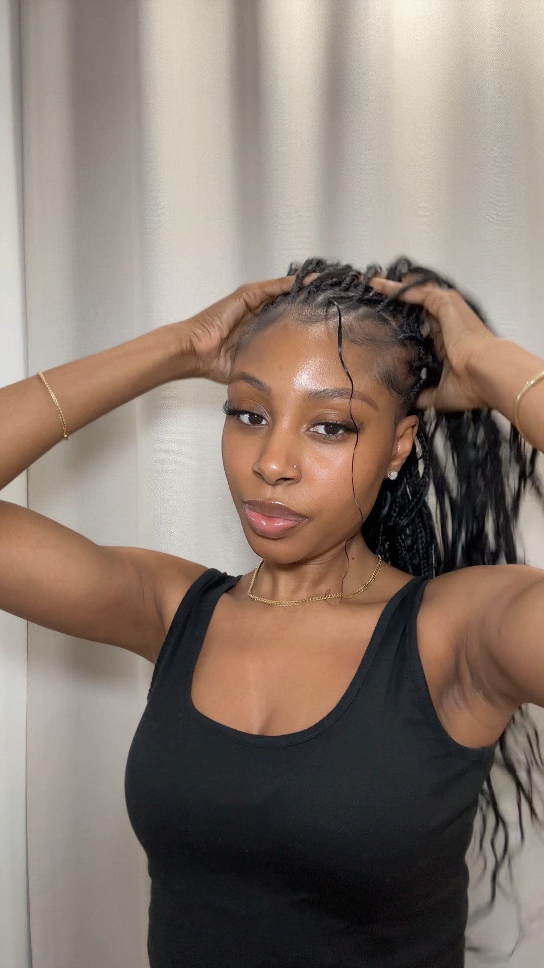 Boho knotless box braids (human hair Boho pieces) used 1.5 bundles 