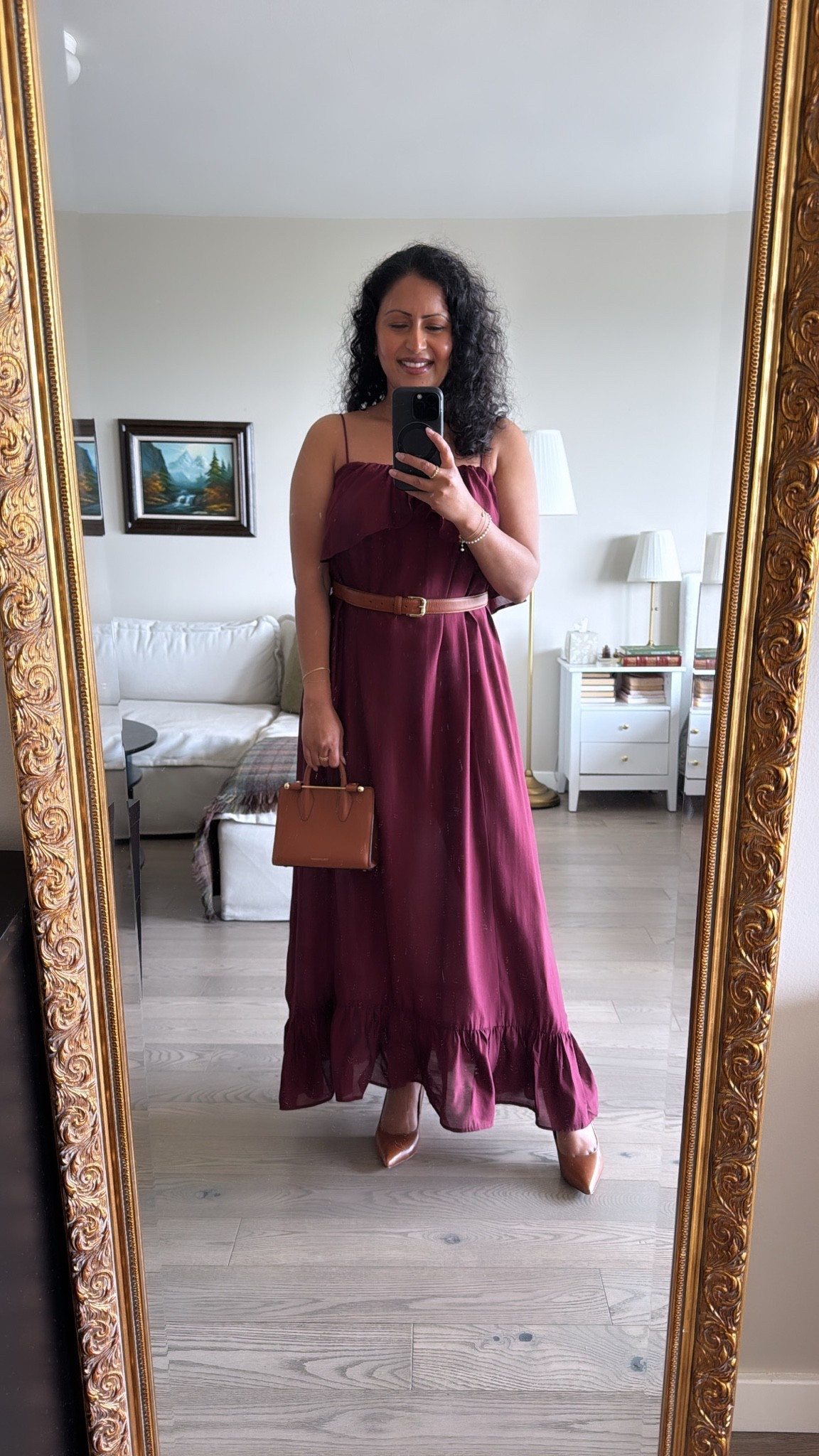 H&M burgundy frill dress for petite ladies 🫶🏽

#LTKootd #LTKPetite #LTKSeasonal
