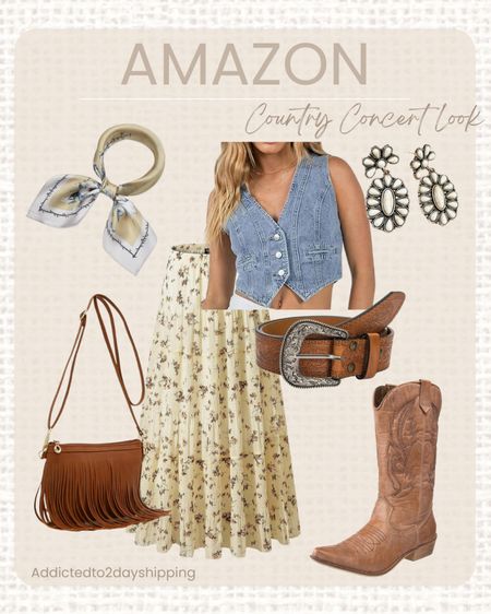 AMAZON- Country Concert Look

Maxi skirt, flowy skirt, yellow skirt, floral skirt, denim button down vest, denim vest, brown western belt, silver and brown western belt, brown cowboy boots, brown cowgirl boot, western boot, western outfit, fringe handbag, fringe crossbody bag, yellow and white neck scarf, chunky western earrings

#LTKfindsunder50 #LTKfindsunder100 #LTKstyletip