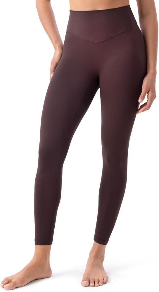 YUNOGA HugMotion Women's No Front Seam Leggings 25" Inseam - High Waisted Tummy Control Seamless ... | Amazon (US)