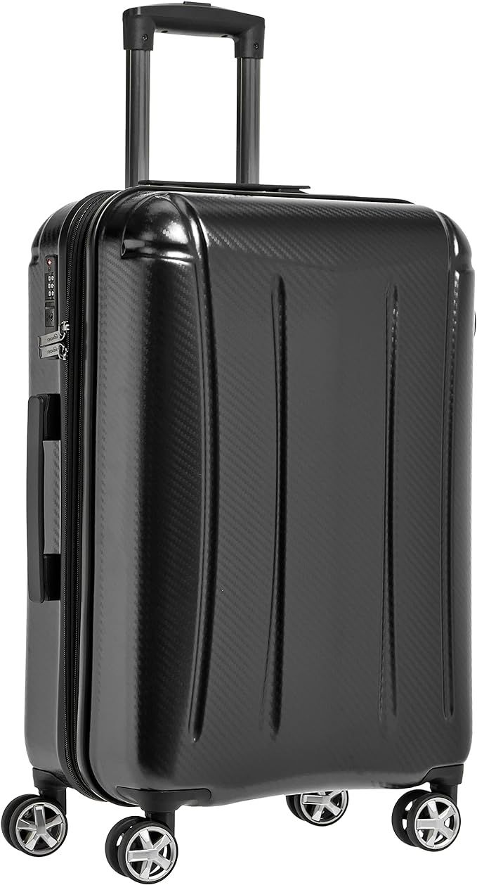 Amazon Basics Oxford Expandable Spinner Luggage Suitcase with TSA Lock - 30.1 Inch, Black | Amazon (US)