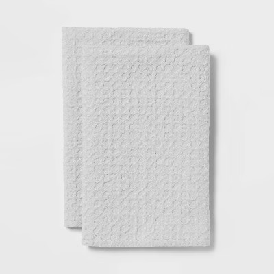 2pk Cotton Big Waffle Kitchen Towels Gray - Threshold™ | Target