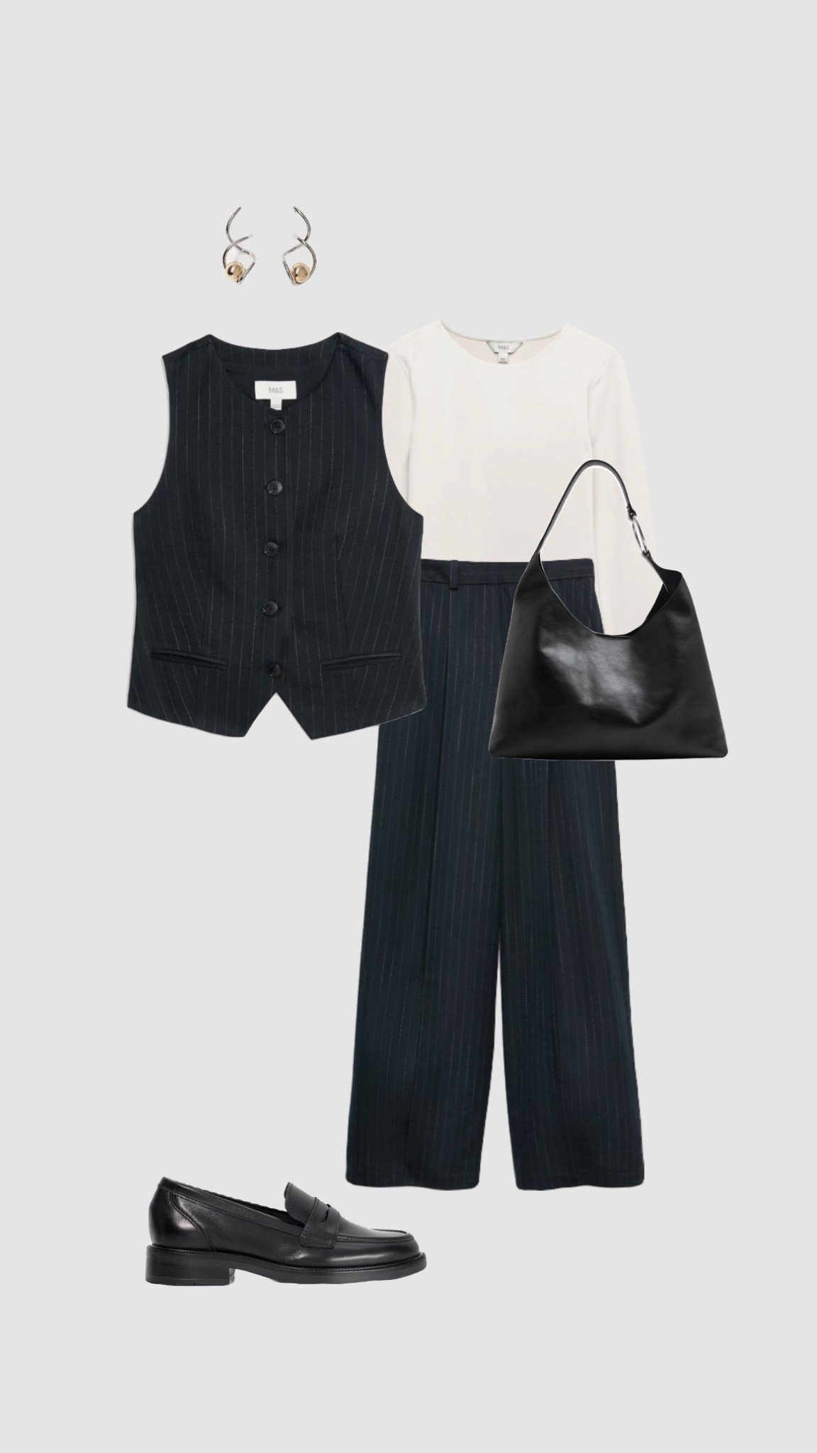 Pinstripe Navy Waistcoat & High Waisted Trousers Work Outfit 🤍

• long sleeve cream layering top workwear office outfits corporate fashion college outfits interview outfit black loafers smart casual winter autumn spring outfit •





#LTKworkwear #LTKuk #LTKwinter
