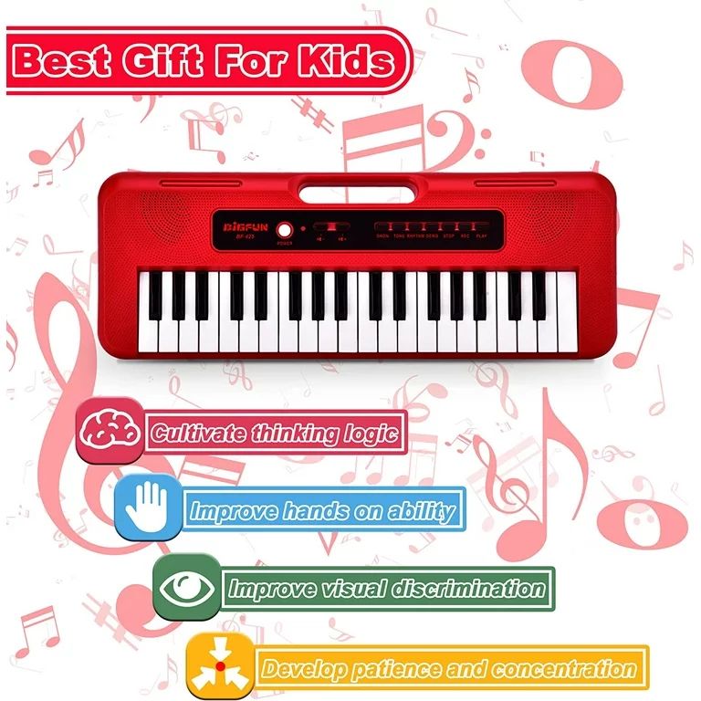 XTeduToys Kids Piano Keyboard, 37 Keys Piano for Kids Musical Piano with Microphone Portable Lear... | Walmart (US)