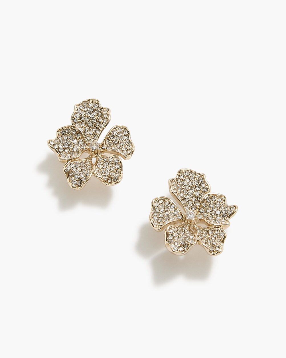 Crystal flower statement earrings | J.Crew Factory
