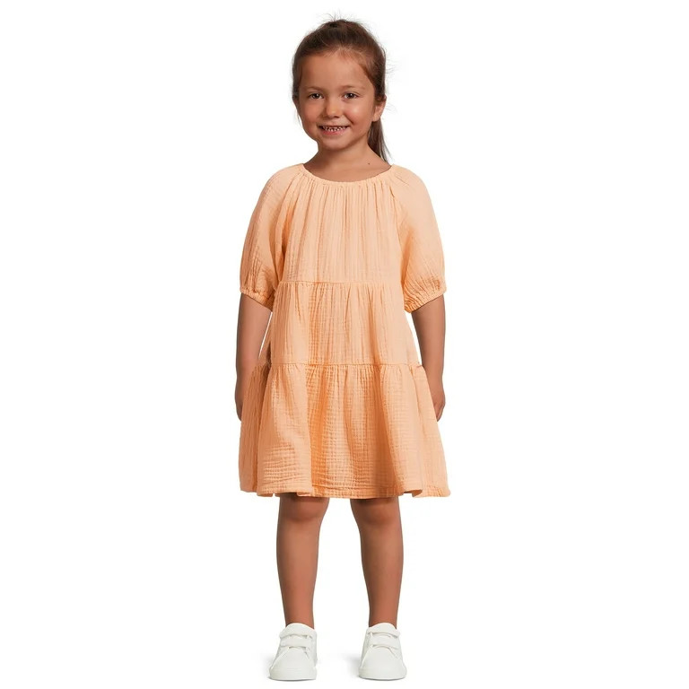 Wonder Nation Toddler Girl Tiered Dress, Sizes 12M-5T | Walmart (US)